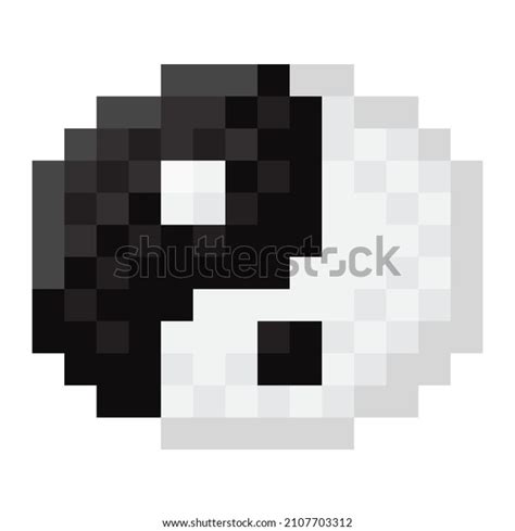 Yin Yang Pixel Art Vector Illustration Stock Vector Royalty Free