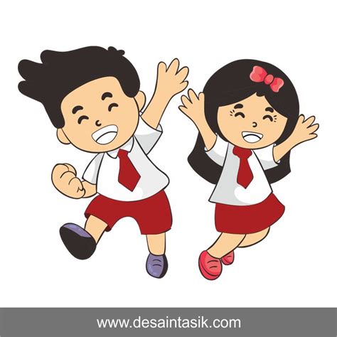 Kartun Anak Sekolah Vector Png  Kartun Animasi Desain Karakter Latar Belakang Kartun