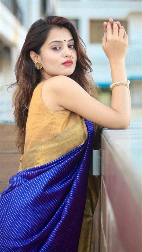 Beautiful Girl Model In Blue Saree Instagram Saree Poses Ideas