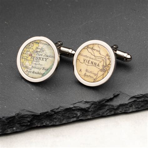 Personalised Vintage Map Cufflinks By Posh Totty Designs Creates
