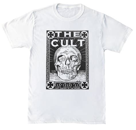 The Cult Skull Long Beach Mens White Rock T Shirt New S M L Tees Brand