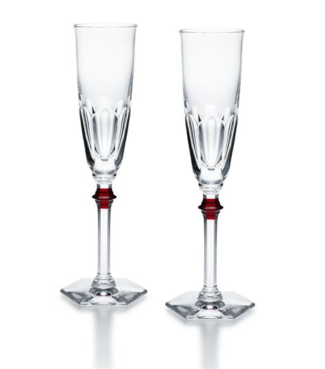 Baccarat Harcourt Eve Clear And Red Flutes Set Of 2 Harrods Us