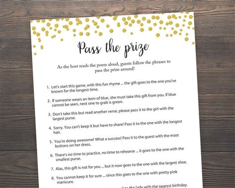 Pass The Prize Bridal Shower Games Pass The Parcel Game Etsy Bridal