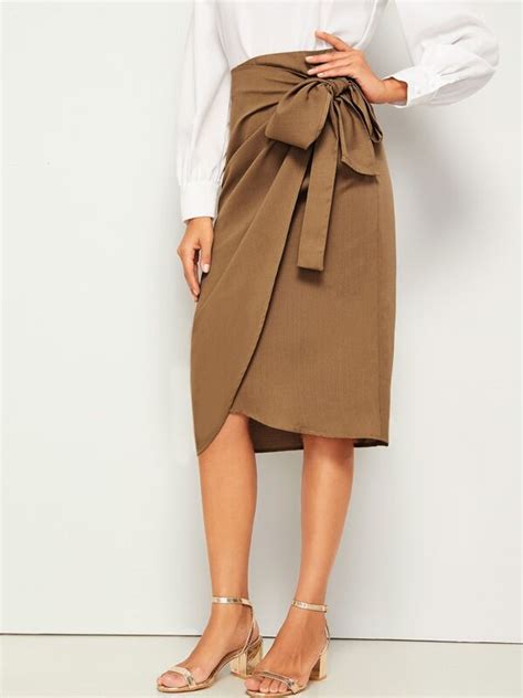 Shein Wrap Knotted Midi Skirt Shein Usa