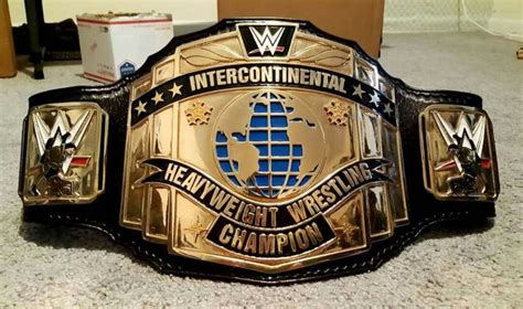 Intercontinental Championship Black Strap With Current Logos Wwe