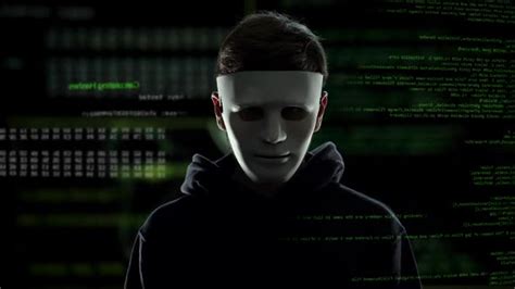 Anonymous Scary Hacker Taking Off Mask It Criminal Disclosure