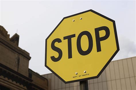 Yellow Stop Sign Before They Were Red Stop Signs Were Yellow