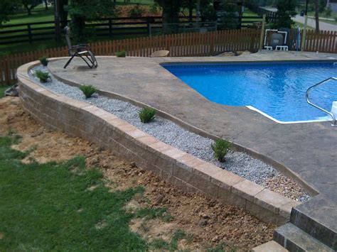 The Pool Retaining Wall Inground Pool Landscaping Backyard Pool