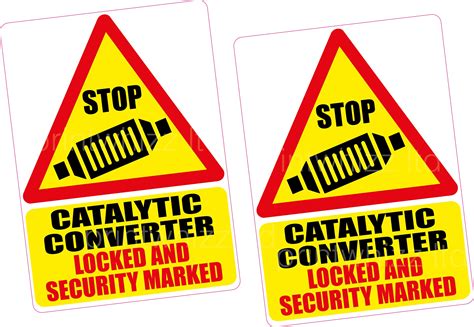 2 X Catalytic Converter Lock Security Mark Vinyl Sticker Etsy Canada