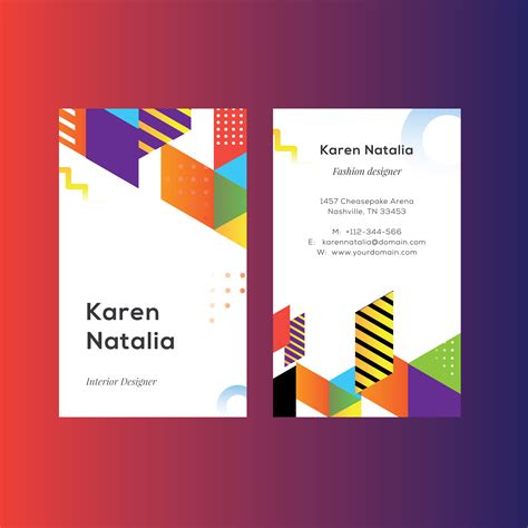 geometric colorfull vertical  card template    vectors clipart graphics