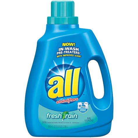 All Liquid Laundry Detergent Fresh Rain 100 Ounce 66 Loads Walmart