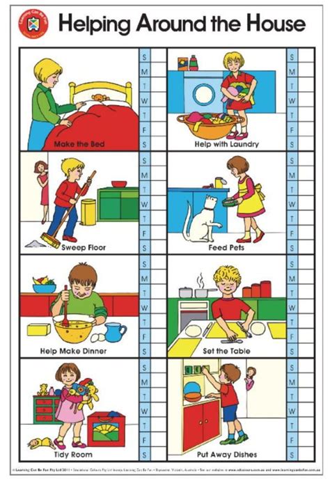 Printable Chore Charts What Household Chores Can Your Kids Help With