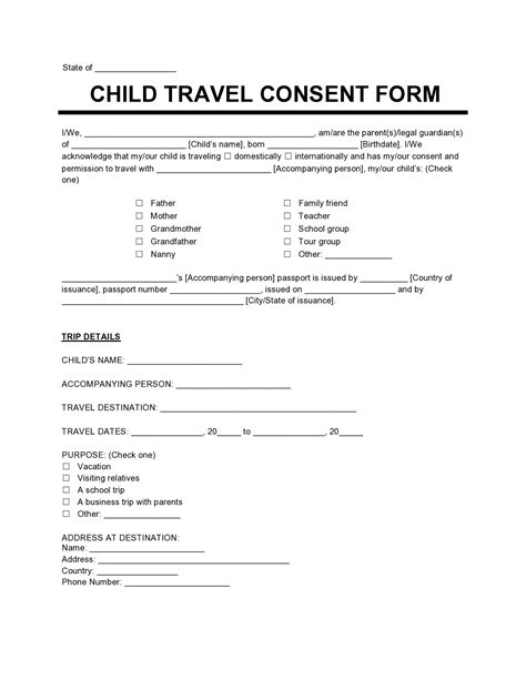 45 Child Travel Consent Forms Word And Pdf Templatelab