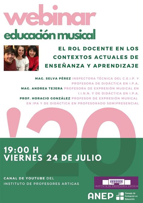 Webinar Educación Musical El Rol Docente En Los Contextos Actuales De