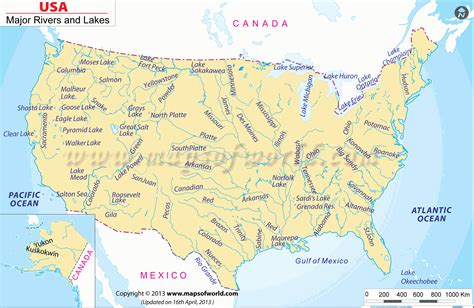 River Map Of The United States Detailed Map