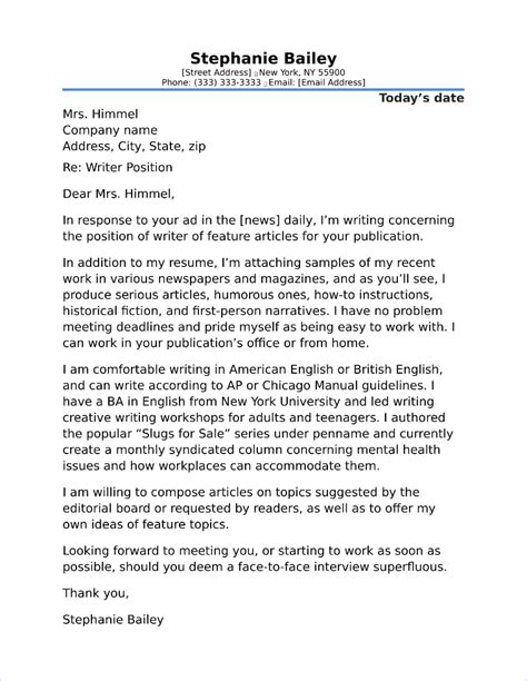 Maybe you would like to learn more about one of these? Writing cover letter sample