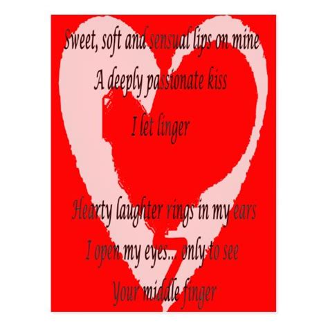 Anti Valentines Day Poem Custom Customized Postcard Zazzle