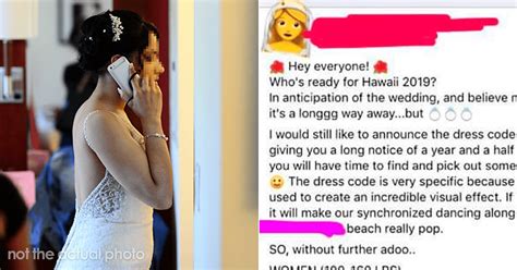 Bride Gets Shamed For Asking Guests To Dress According To Their Weight