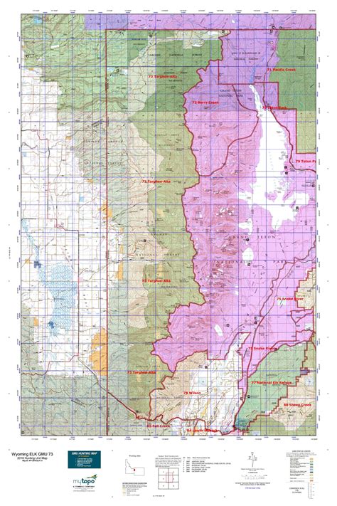 Wyoming Elk Gmu 73 Map Mytopo