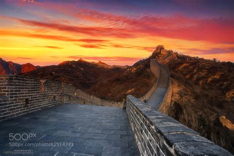 Photograph Sunset In The Great Wall By Henry Wang On 500px