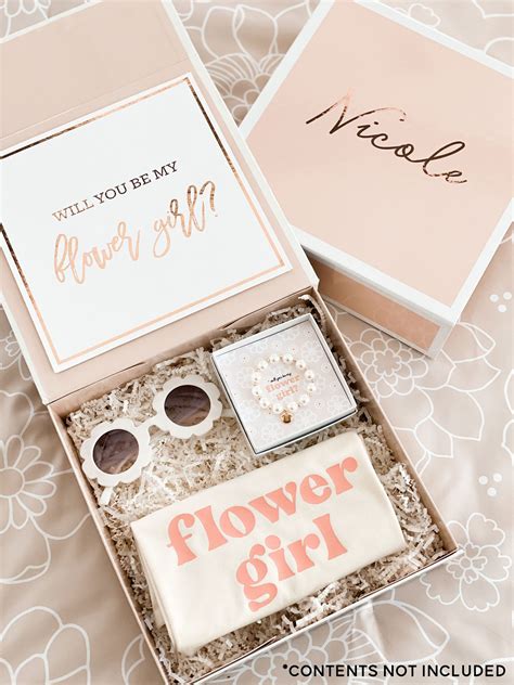 Pink Flower Girl Box Ts Personalized Pink Flower Girl Etsy Uk