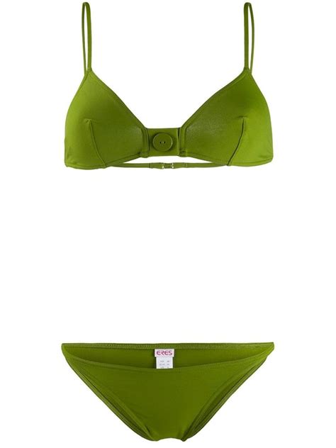 Eres Button Detail Bikini Green Bikinis Bikini Design Green Bikini