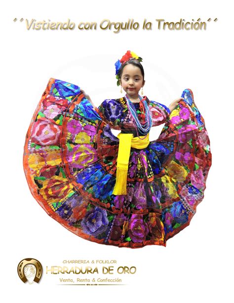 An Advertisement For A Mexican Dance Company Featuring A Woman In Colorful Dress And Yellow Ribbon