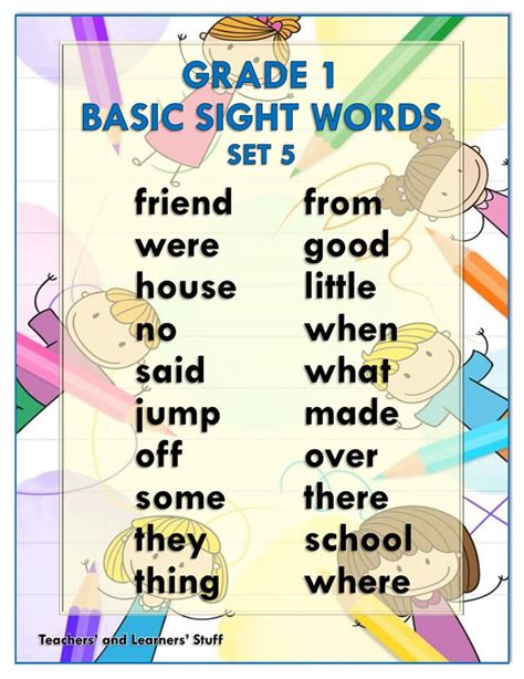 BASIC SIGHT WORDS (Grade 1) Free Download - DepEd Click