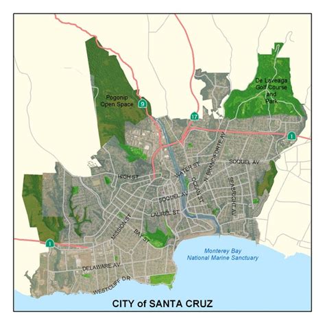 Santa Cruz City Limits Map Santa Cruz California • Mappery