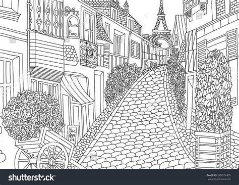 Pattern coloring books coloring pictures color me coloring pages embroidery patterns color sketch book. Coloring Adult Paris France Coloring Page Stock Vector ...