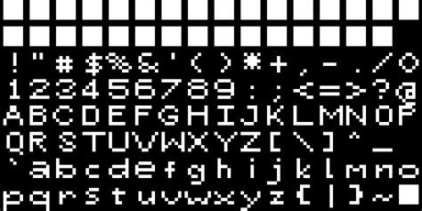 8x8 Ascii Bitmap Font With C Source
