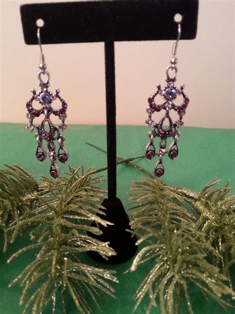 Purplechandelierearrings Purpledangleearrings Silverearrings