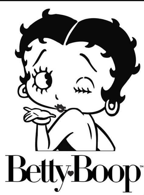 The Betty Boop Logo Is Shown In Black And White