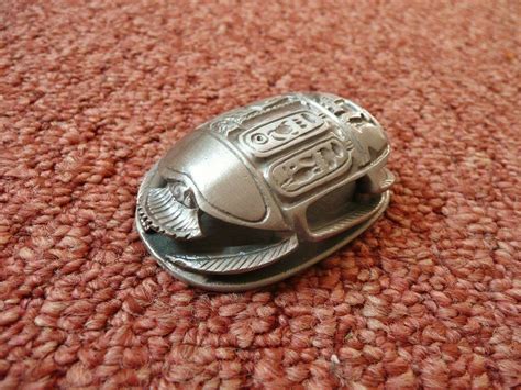 3 Dimensional Metal Scarab Beetle Ornament From Egypt With Egyptian