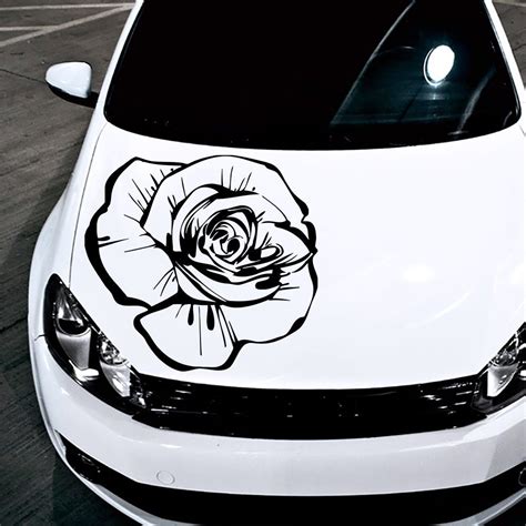 Car Decals Hood Decal Vinyl Sticker Rose Flower Floral Auto Decor