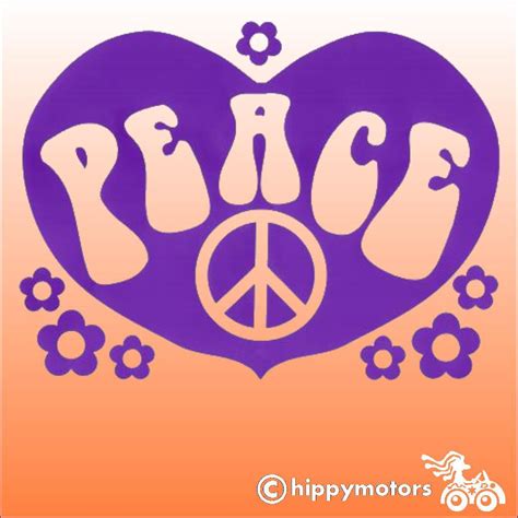 Peace Heart Decal Made In Top Quality Durable Colourfast Vinyl
