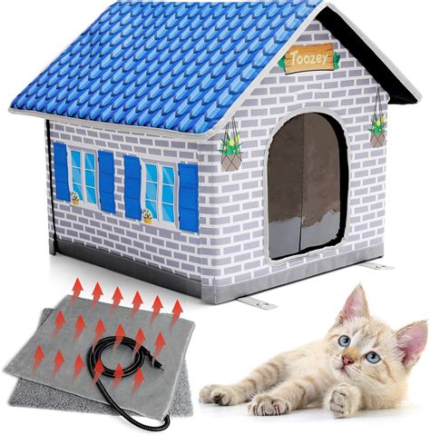 Toozey Heated Cat Houses For Cats Indoors And Outdoors Waterproof And Insulated A Safe Pet