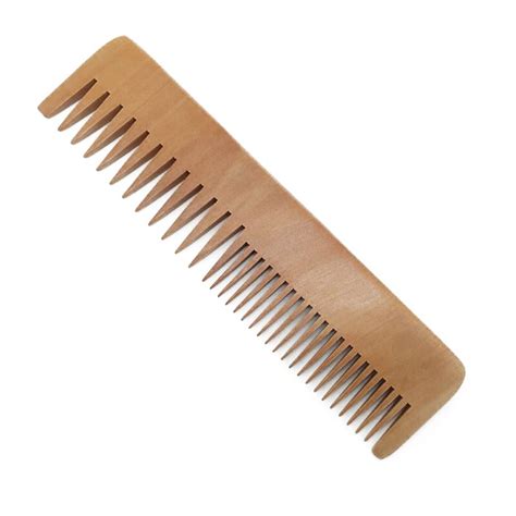 Fh 20207 Custom Logo Blank Peach Wood Hair Comb Beard Comb Double Edged Fine Toothed Comb 16cm