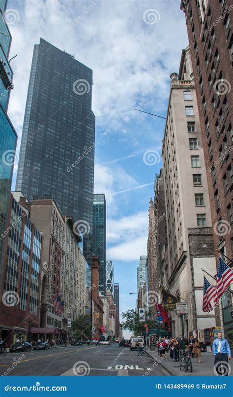 West 57th Street In Manhattan Nyc Editorial Stock Image Image Of