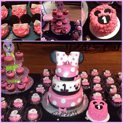 Minnie Mouse 1st Birthday Smash Cake And Minnie Cupcakes Minnie Mouse 1st Birthday Minnie