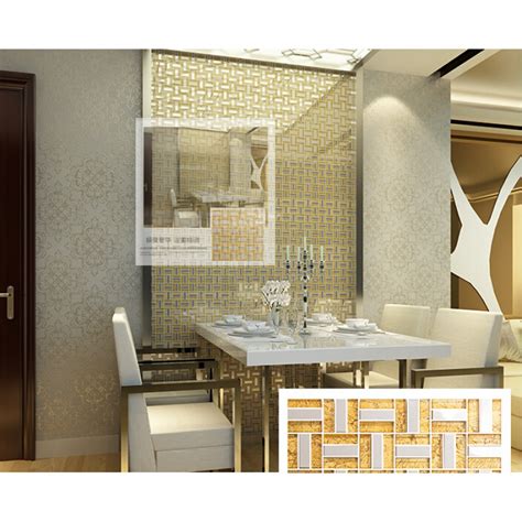 Silver 304 Stainless Steel Backsplash Tv Backgroud Wall Deco Gold Crystal Glass Mosaic Bathroom