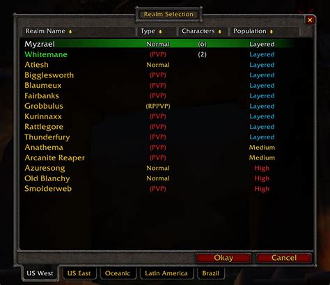 Layered Is Now Showing On Realms In The Realm Selection List In Wow