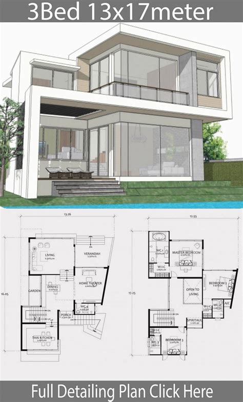 Modern House Design Plan 75x10m With 3beds Home Ideas Beautiful