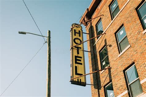Vintage Hotel Sign In Corktown Detroit Michigan Stock Photo Image
