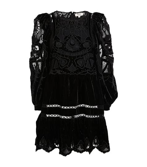 Womens Sea Black Velvet Embroidered Eliana Dress Harrods Countrycode