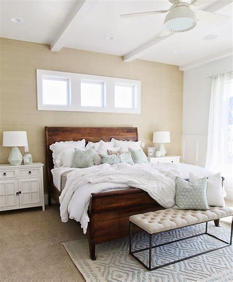 Powder gray is the new white when it comes to wall colors. Four Chairs Furniture | Dark wood bedroom furniture, Wood ...