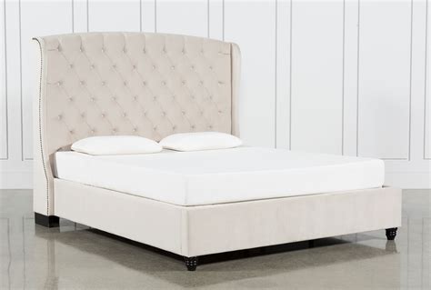 Mariah Eastern King Velvet Upholstered Panel Bed Living Spaces