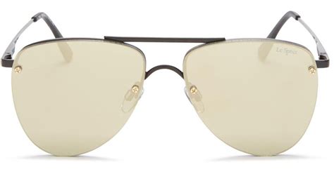 Le Specs The Prince Frameless Mirrored Aviator Sunglasses 57mm In