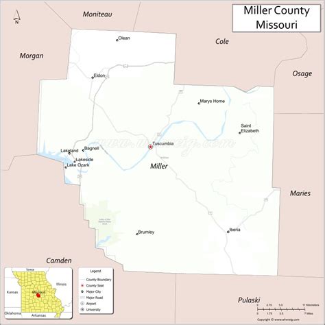 Miller County Map Missouri Where Is Located Cities Population