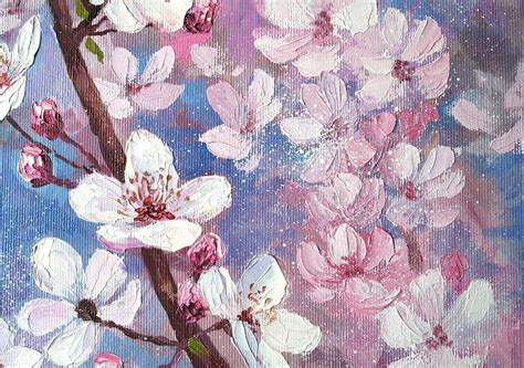 Cherry Blossom Painting Flower Large Vertical Wall Art